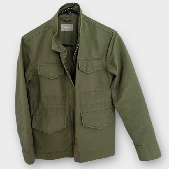 EVERLANE Field Jacket Coat Womens Medium Olive Green Army Military Utility - Picture 2 of 8